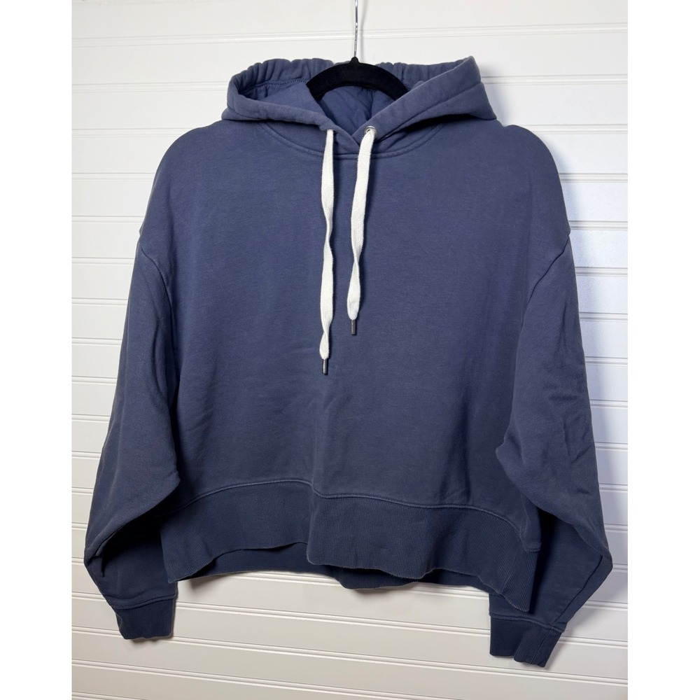 CALIA by Carrie Underwood Women S Cropped Hoodie Dusty Blue Fleece Sweatshirt